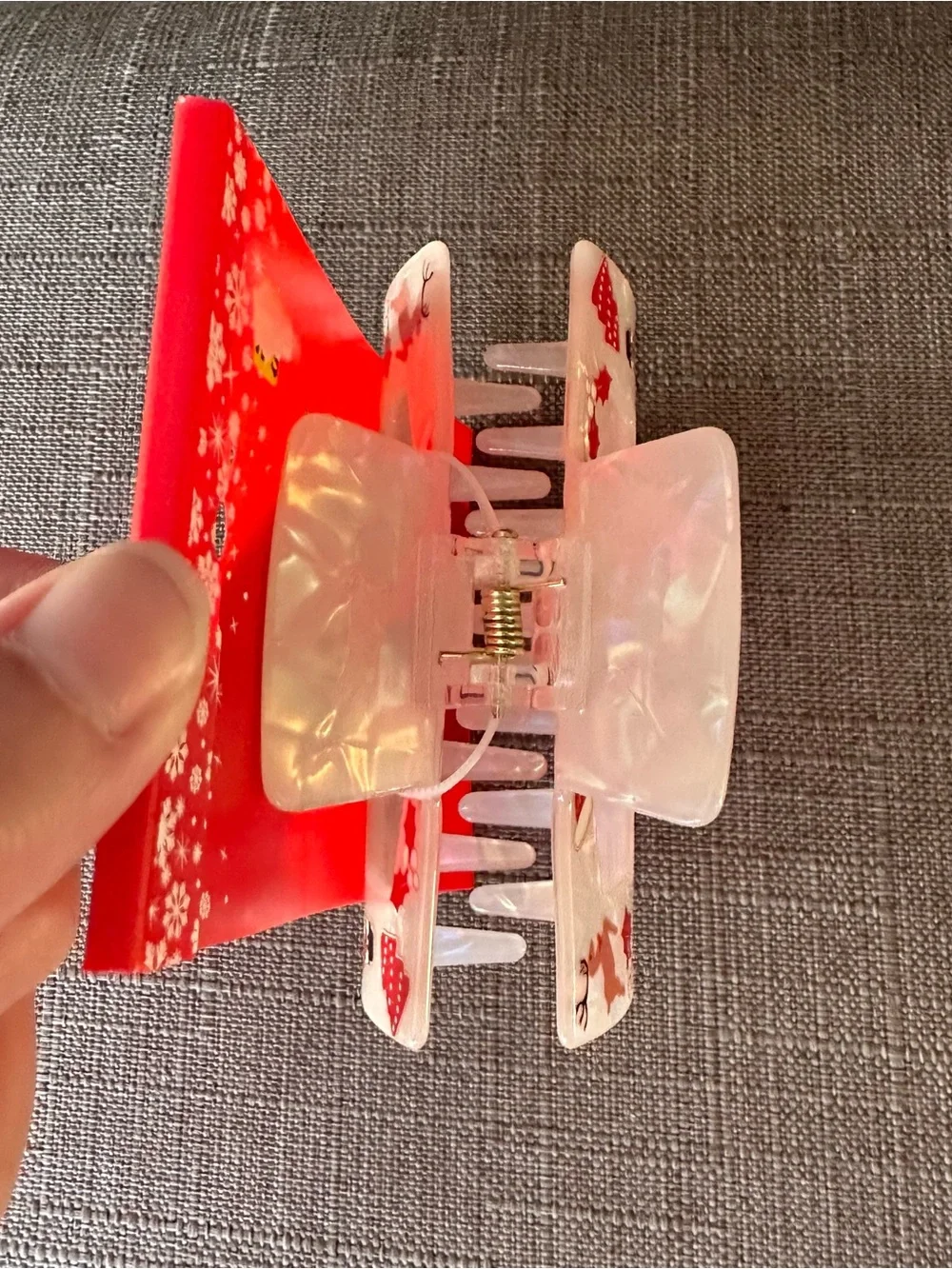 White and Red Holiday Hair Clip